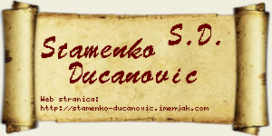 Stamenko Ducanović vizit kartica